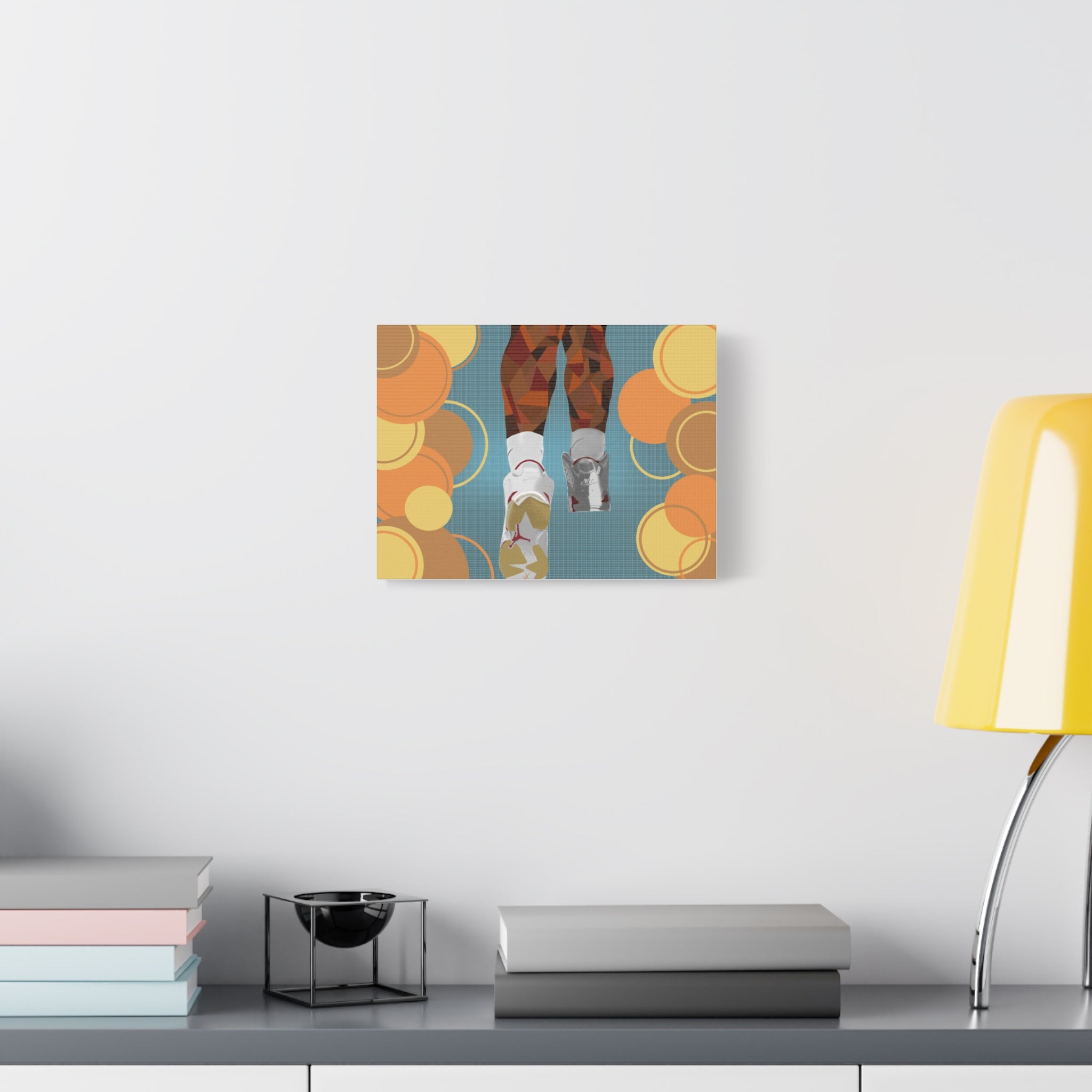 Basketball Sneakers Canvas Print — Retro Air Jordan Poster Art
