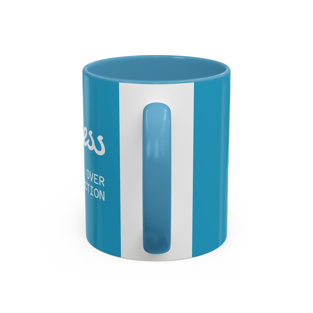Progress Over Perfection Accent Coffee Mug — Motivational Blue 11/15oz