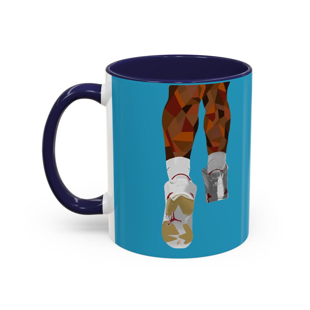 Progress Over Perfection Accent Coffee Mug — Motivational Blue 11/15oz