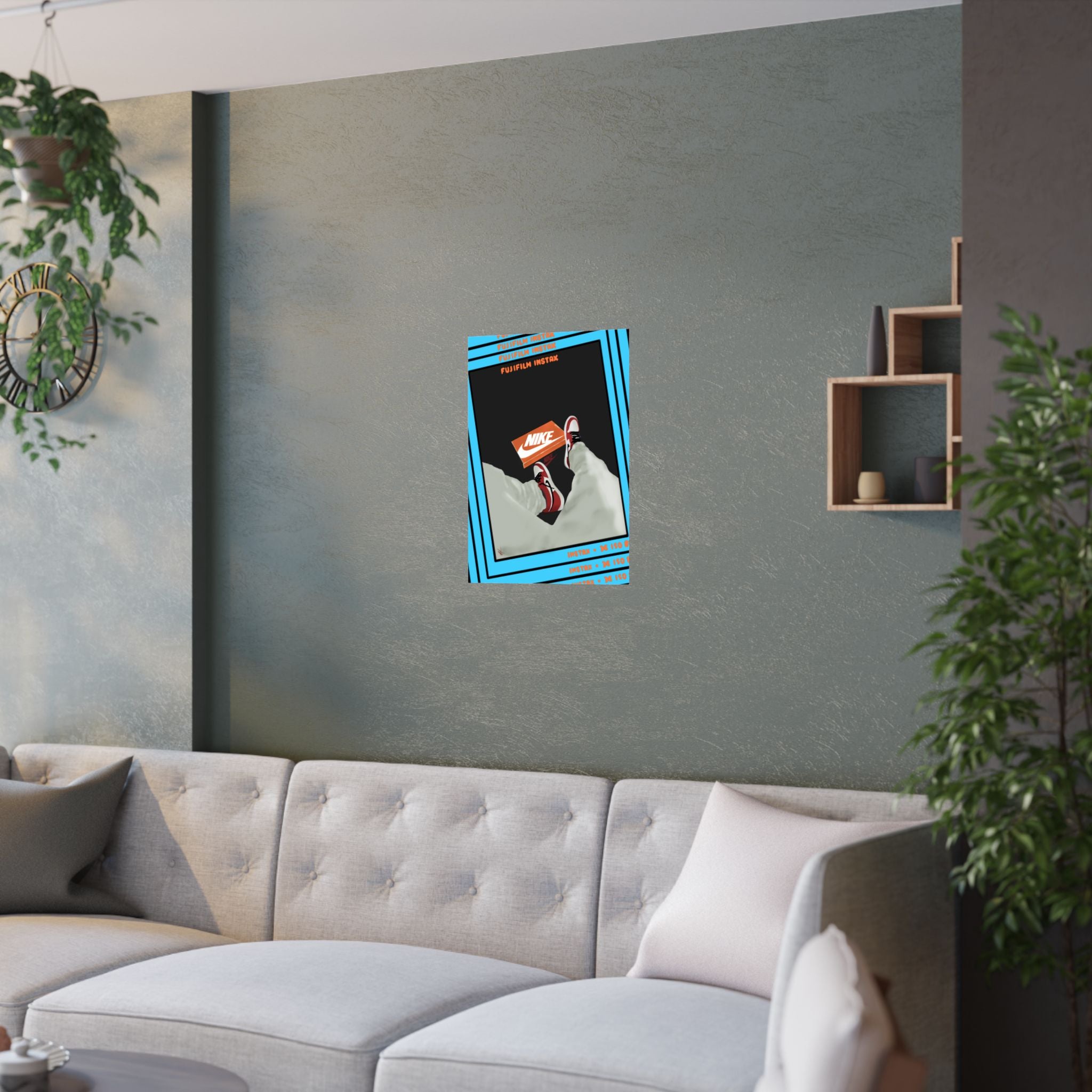 Nike Sneaker Poster — Retro FujiFilm Instax Frame Satin Poster (210gsm)