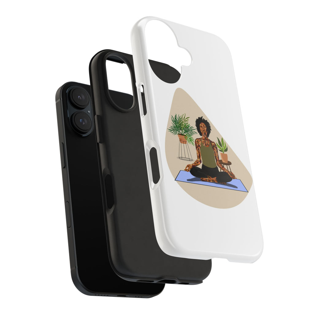Yoga Girl Tough Phone Case — Meditation, Plants & Self‑Care Protective Cover