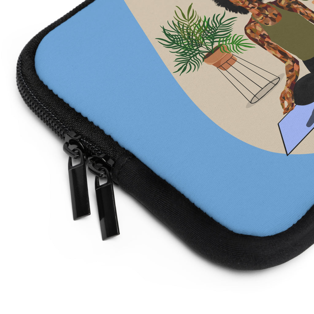 Meditative Plant Lady Laptop Sleeve — Yoga Calm Protective Case