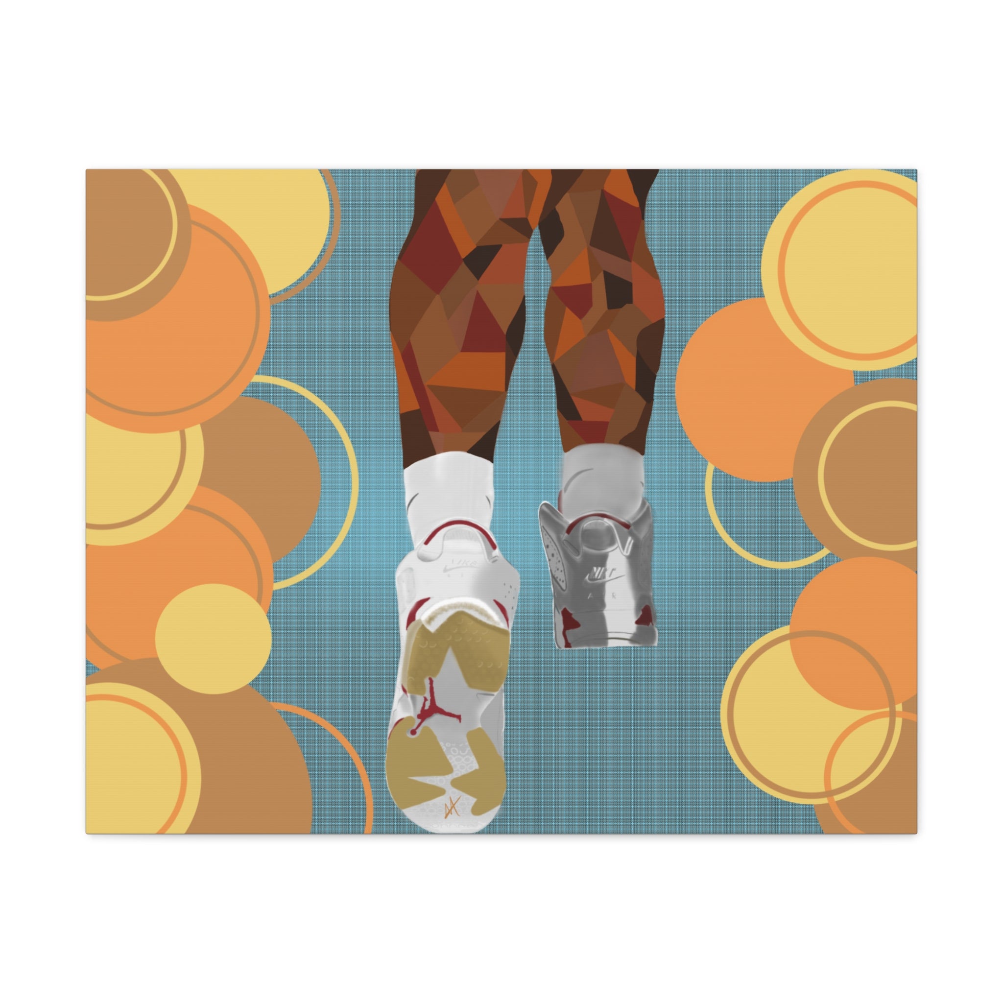 Basketball Sneakers Canvas Print — Retro Air Jordan Poster Art