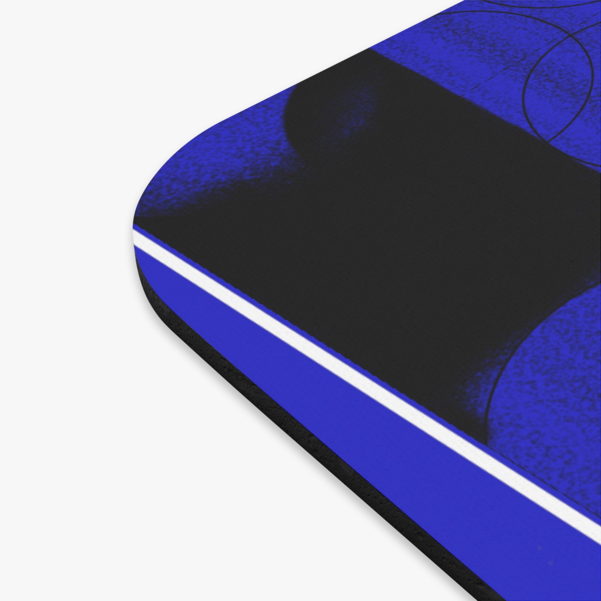 Blue Retro Lounge Mouse Pad — Person on Chair Illustration