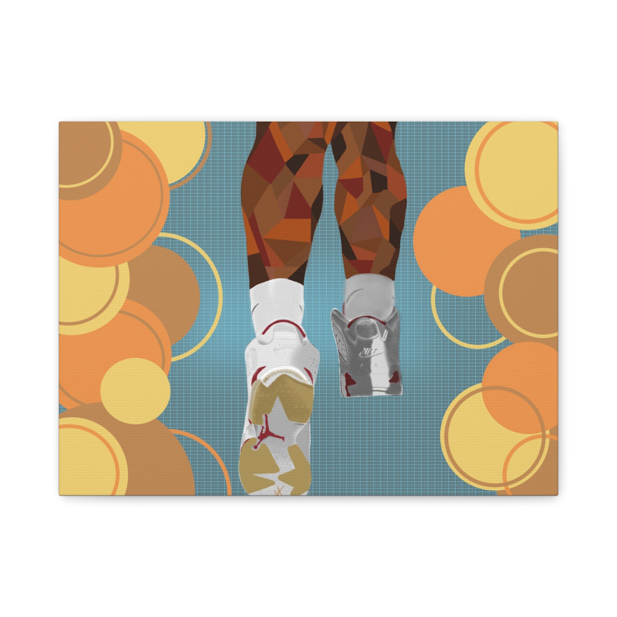 Basketball Sneakers Canvas Print — Retro Air Jordan Poster Art