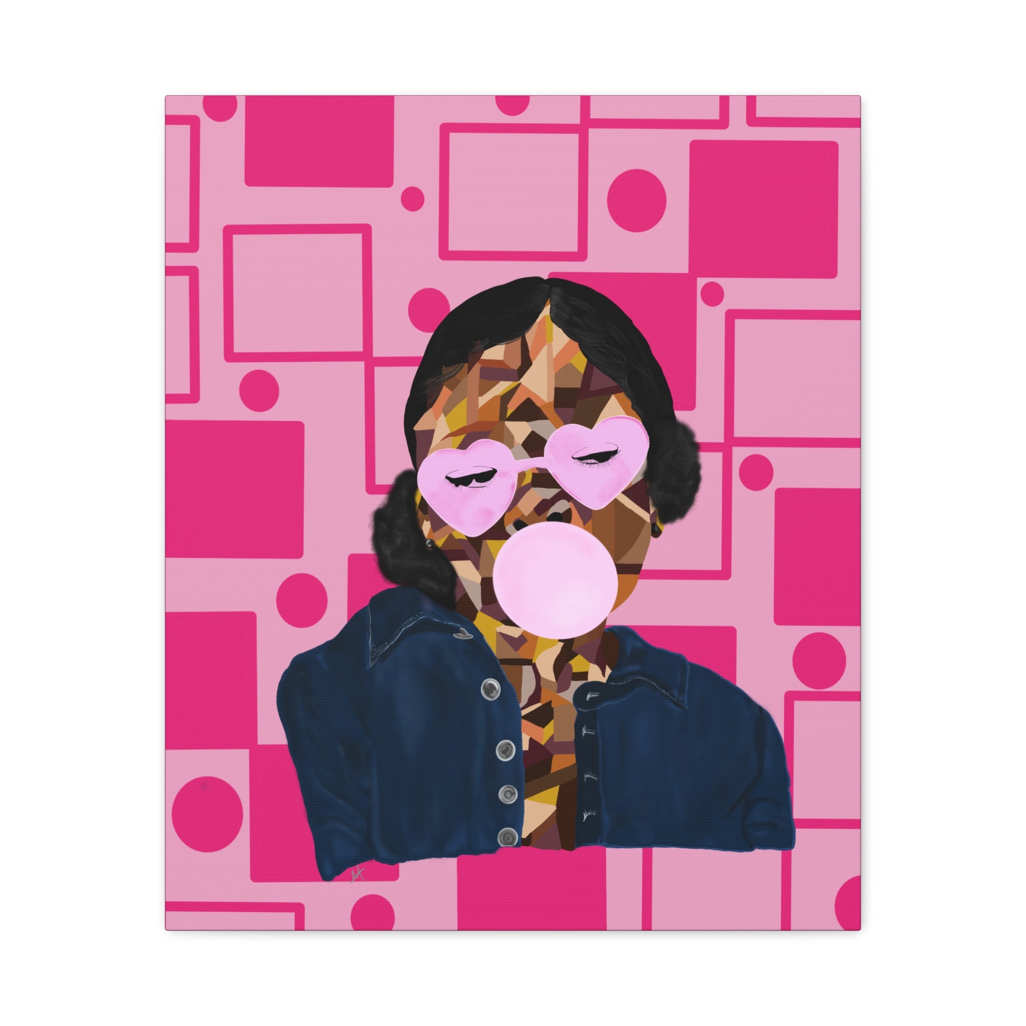 Pop Art Bubblegum Girl Matte Canvas Wall Art