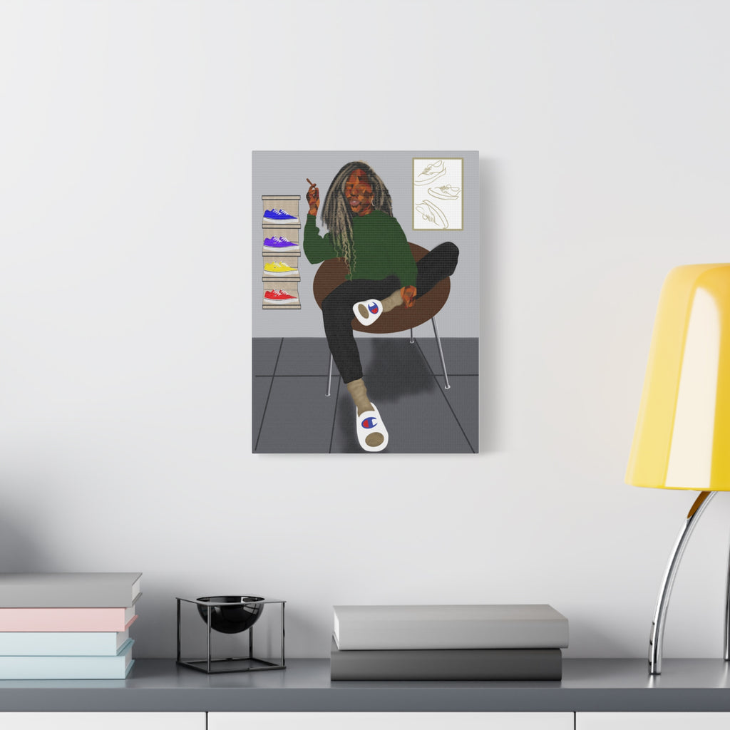Chill Sneakerhead Art Canvas — Relaxed Room Portrait Matte Wall Art