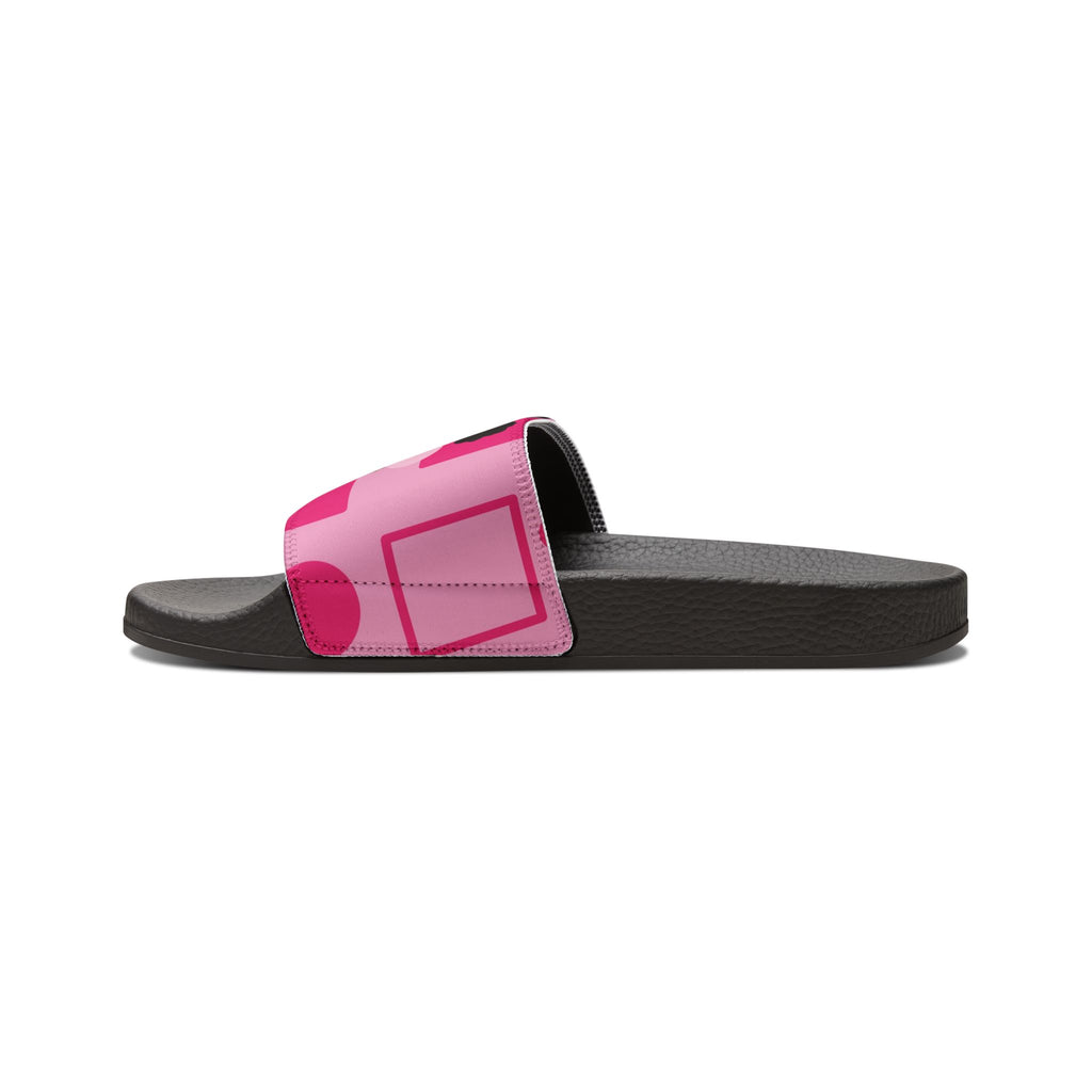 Youth Pink Bubble Gum Girl Slide Sandals — Removable Strap Kid’s Pool & Casual Slides