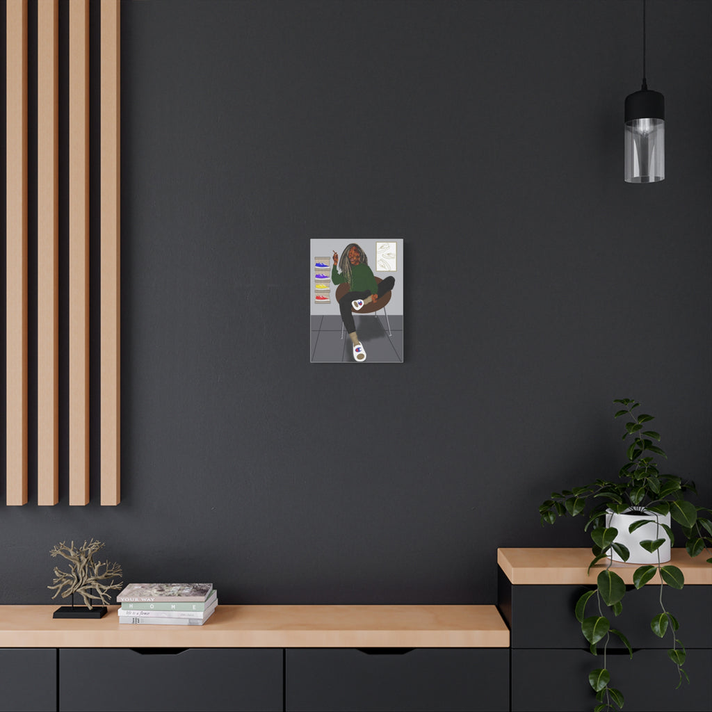 Chill Sneakerhead Art Canvas — Relaxed Room Portrait Matte Wall Art