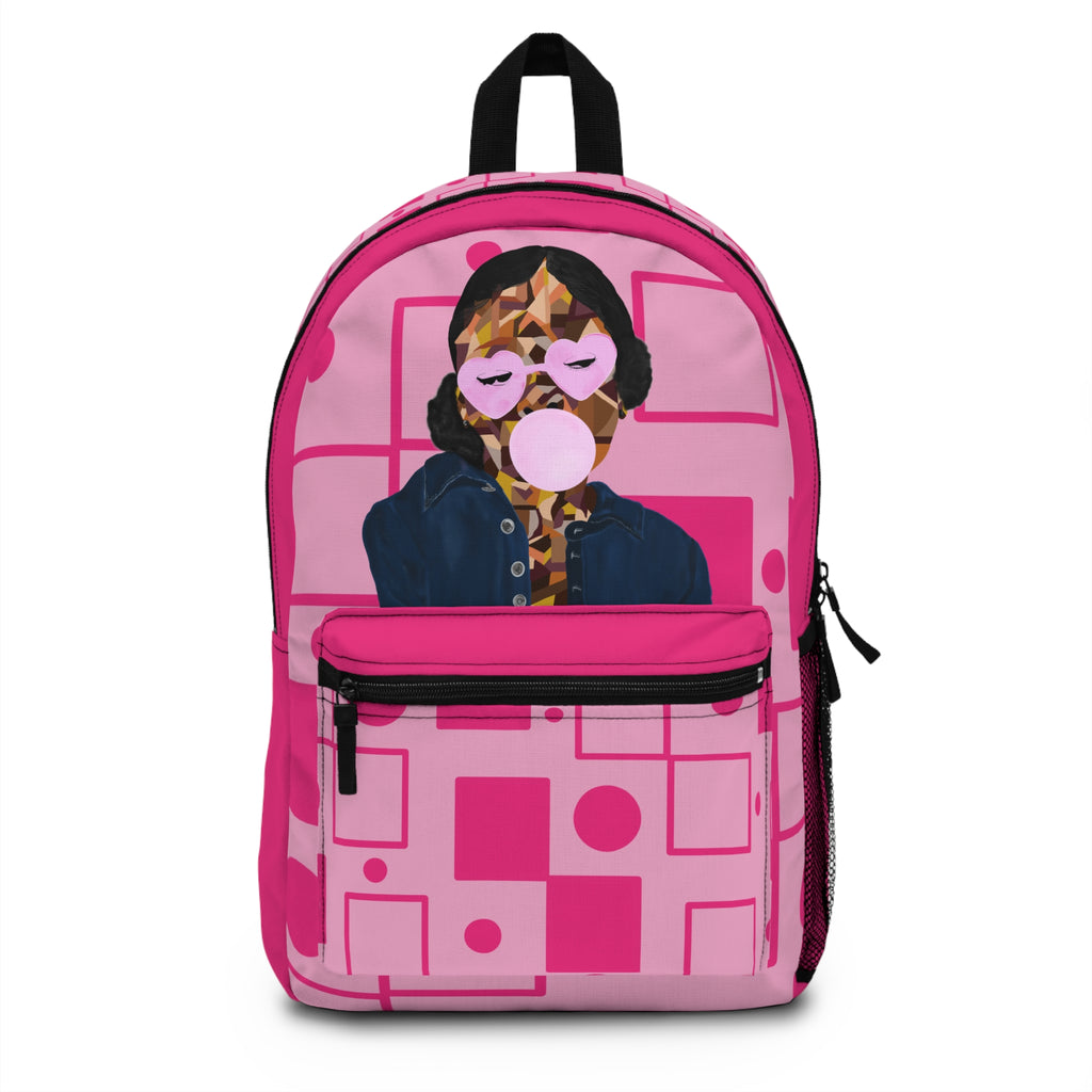 Pink Pop Art Bubblegum Backpack — Trendy Teen Graphic Bag