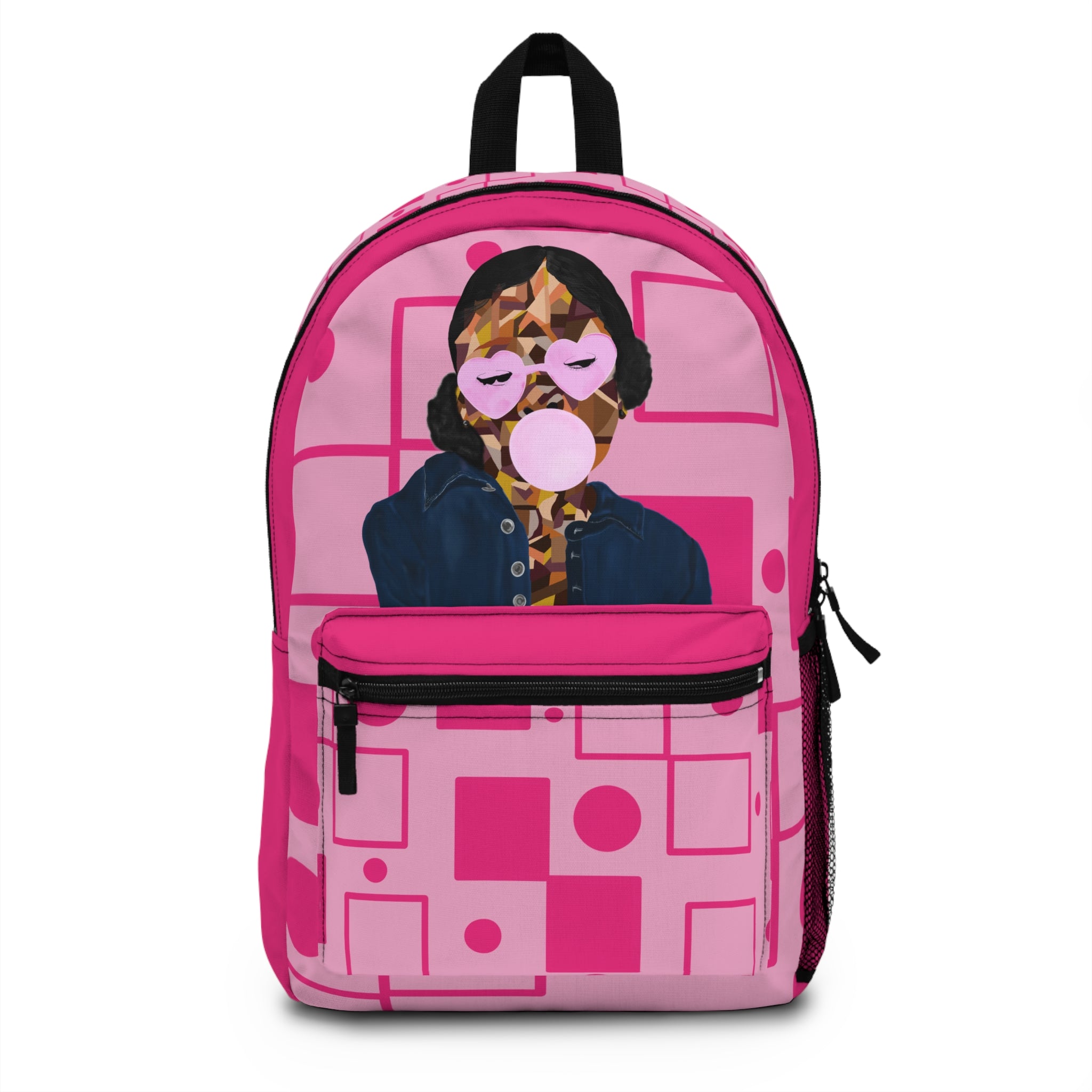 Pink Pop Art Bubblegum Backpack — Trendy Teen Graphic Bag