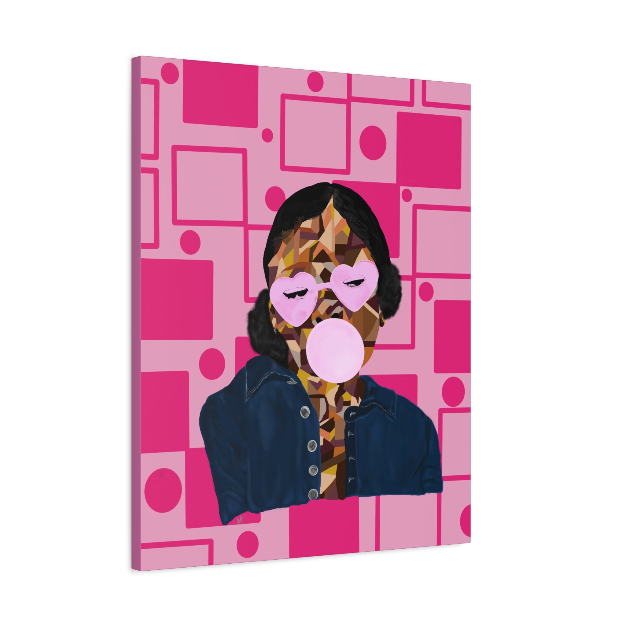 Pop Art Bubblegum Girl Matte Canvas Wall Art