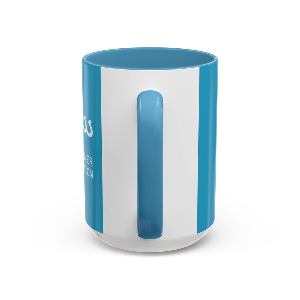 Progress Over Perfection Accent Coffee Mug — Motivational Blue 11/15oz