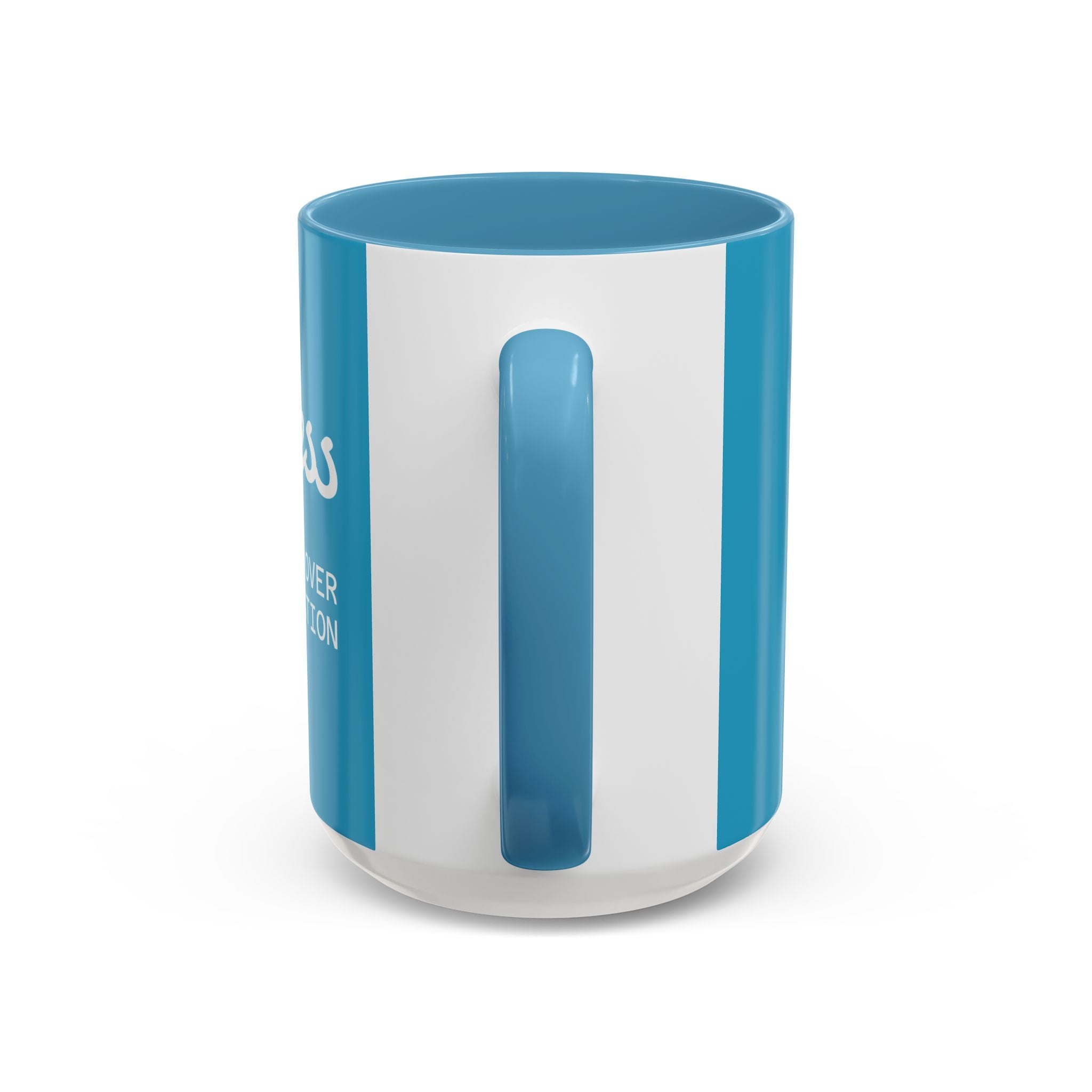 Progress Over Perfection Accent Coffee Mug — Motivational Blue 11/15oz