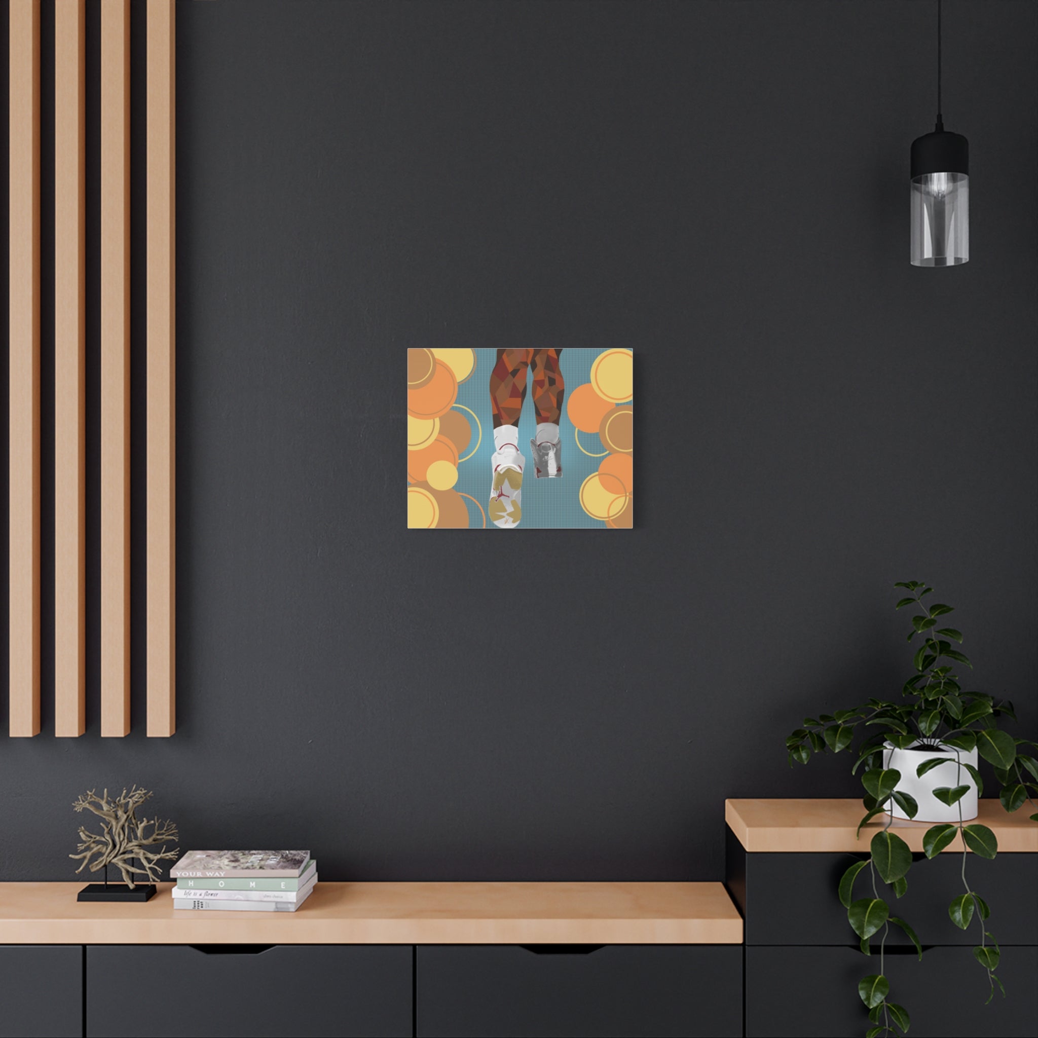 Basketball Sneakers Canvas Print — Retro Air Jordan Poster Art
