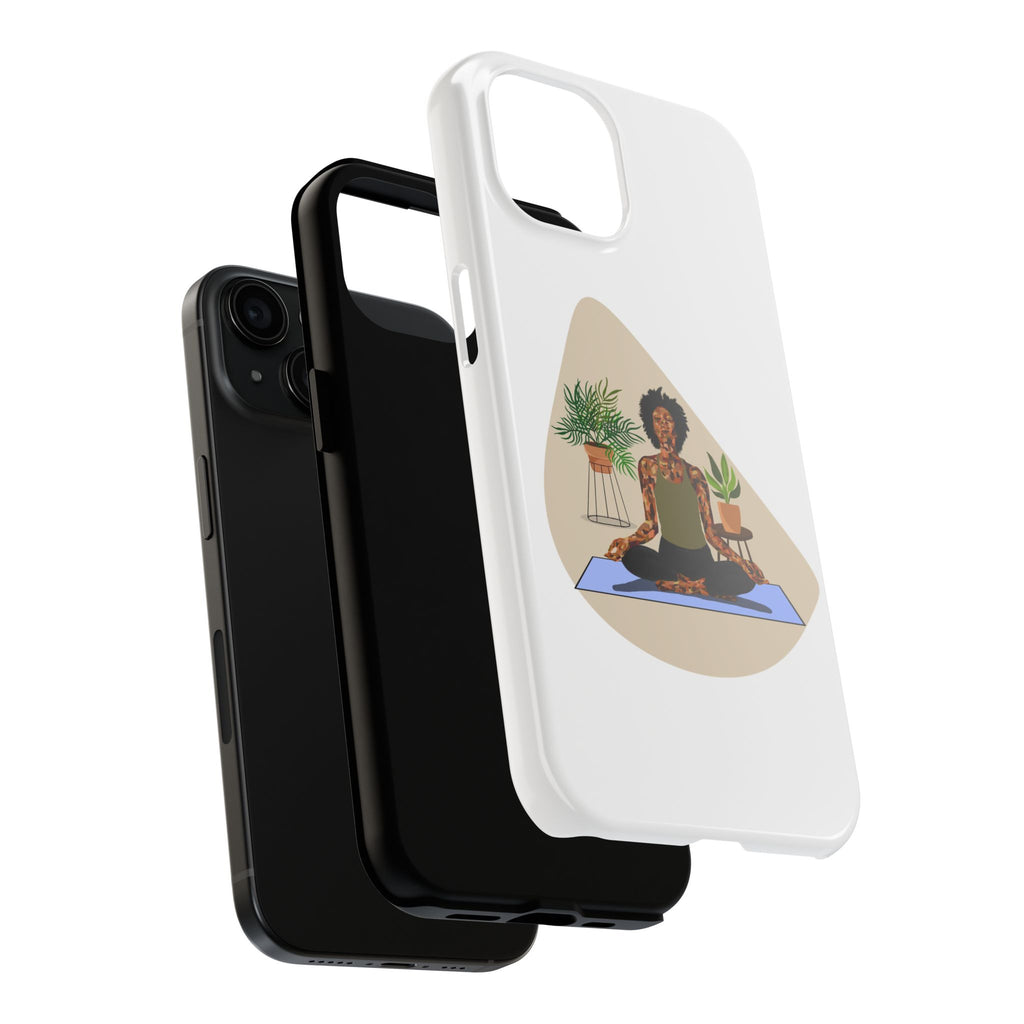 Yoga Girl Tough Phone Case — Meditation, Plants & Self‑Care Protective Cover