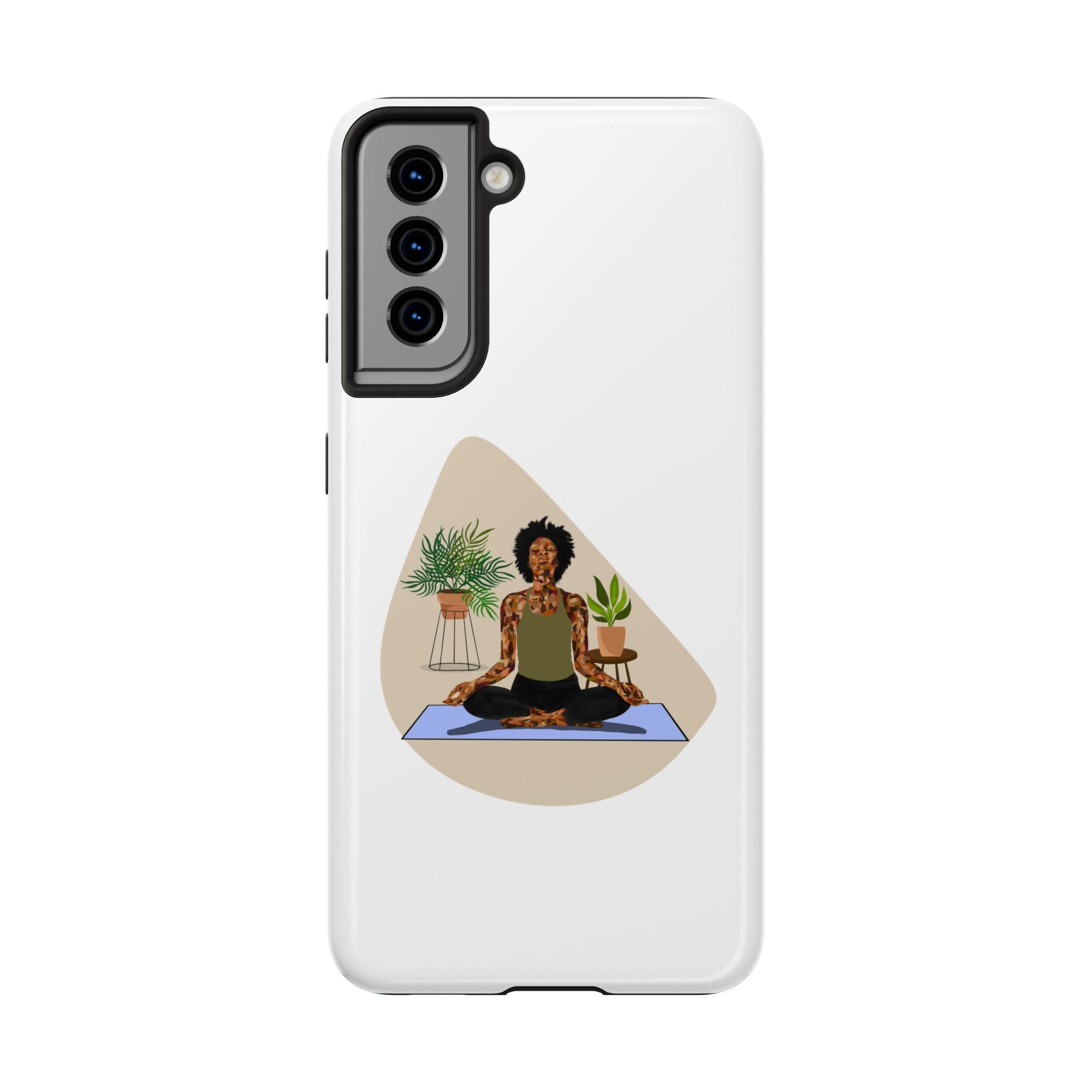 Yoga Girl Tough Phone Case — Meditation, Plants & Self‑Care Protective Cover