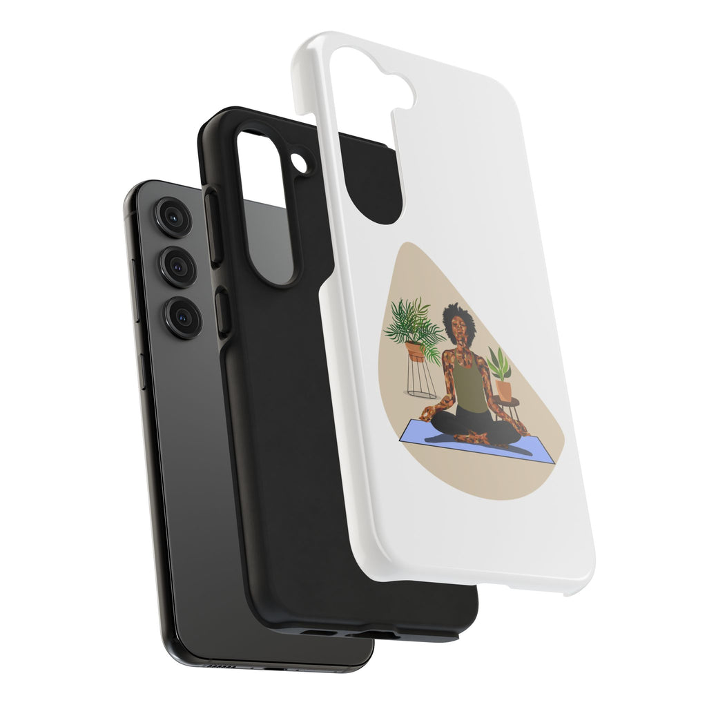 Yoga Girl Tough Phone Case — Meditation, Plants & Self‑Care Protective Cover
