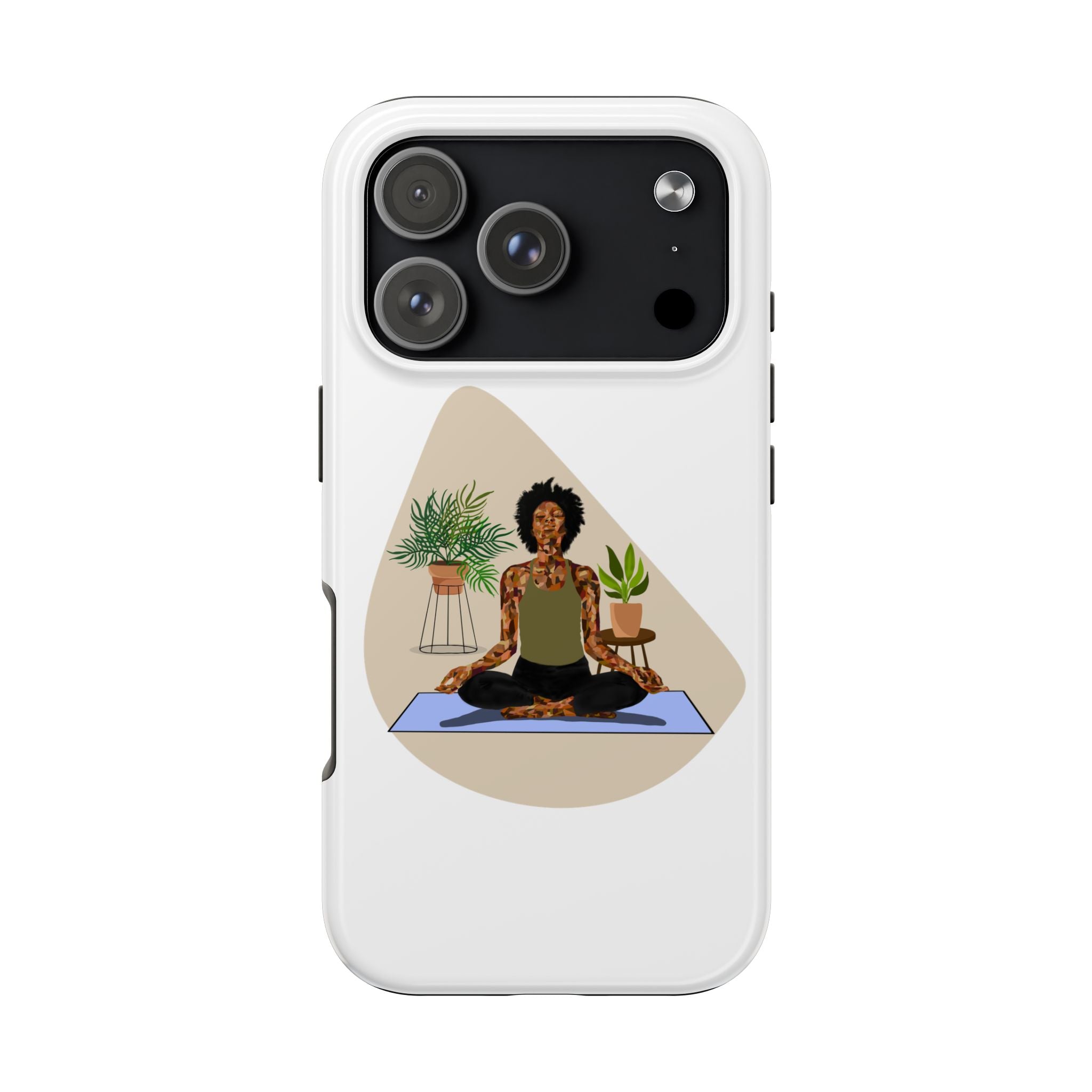 Yoga Girl Tough Phone Case — Meditation, Plants & Self‑Care Protective Cover