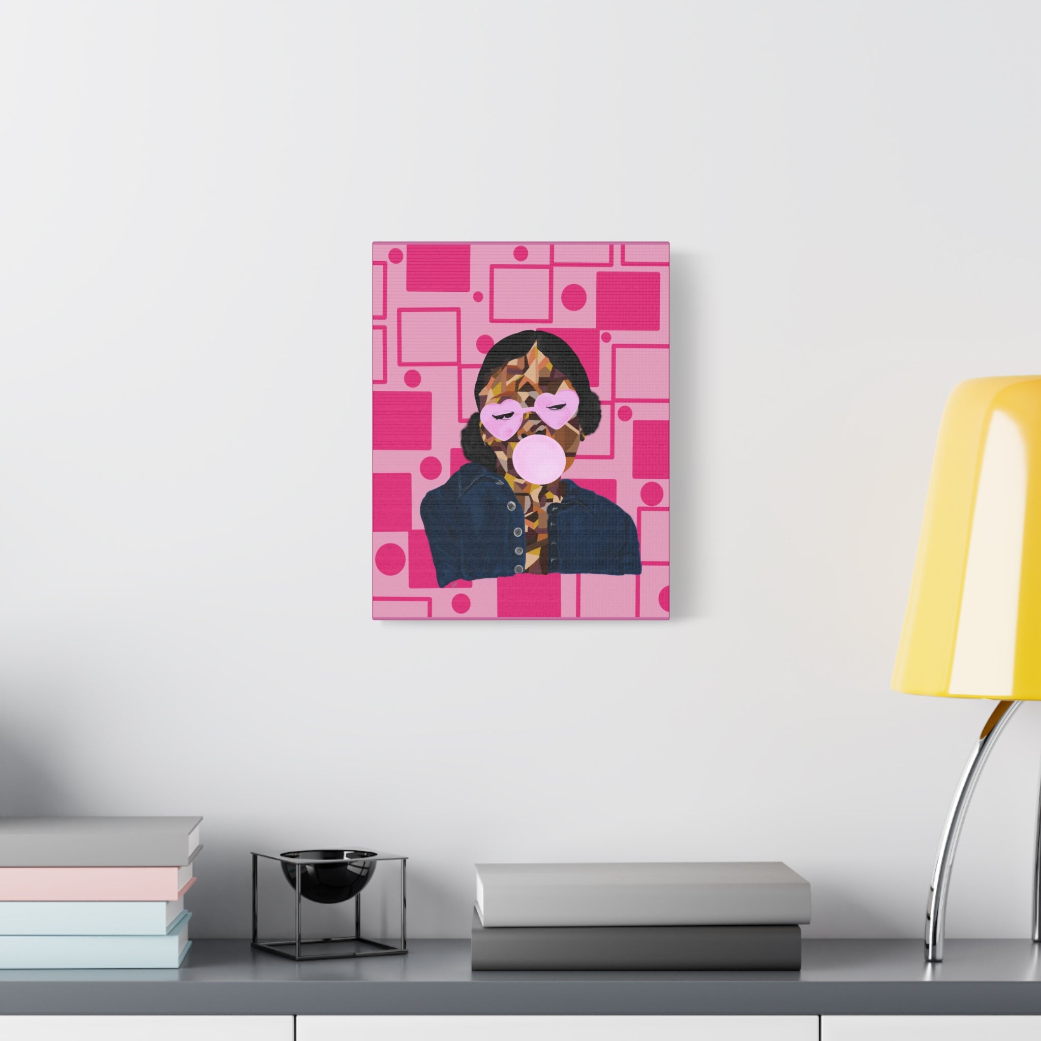 Pop Art Bubblegum Girl Matte Canvas Wall Art