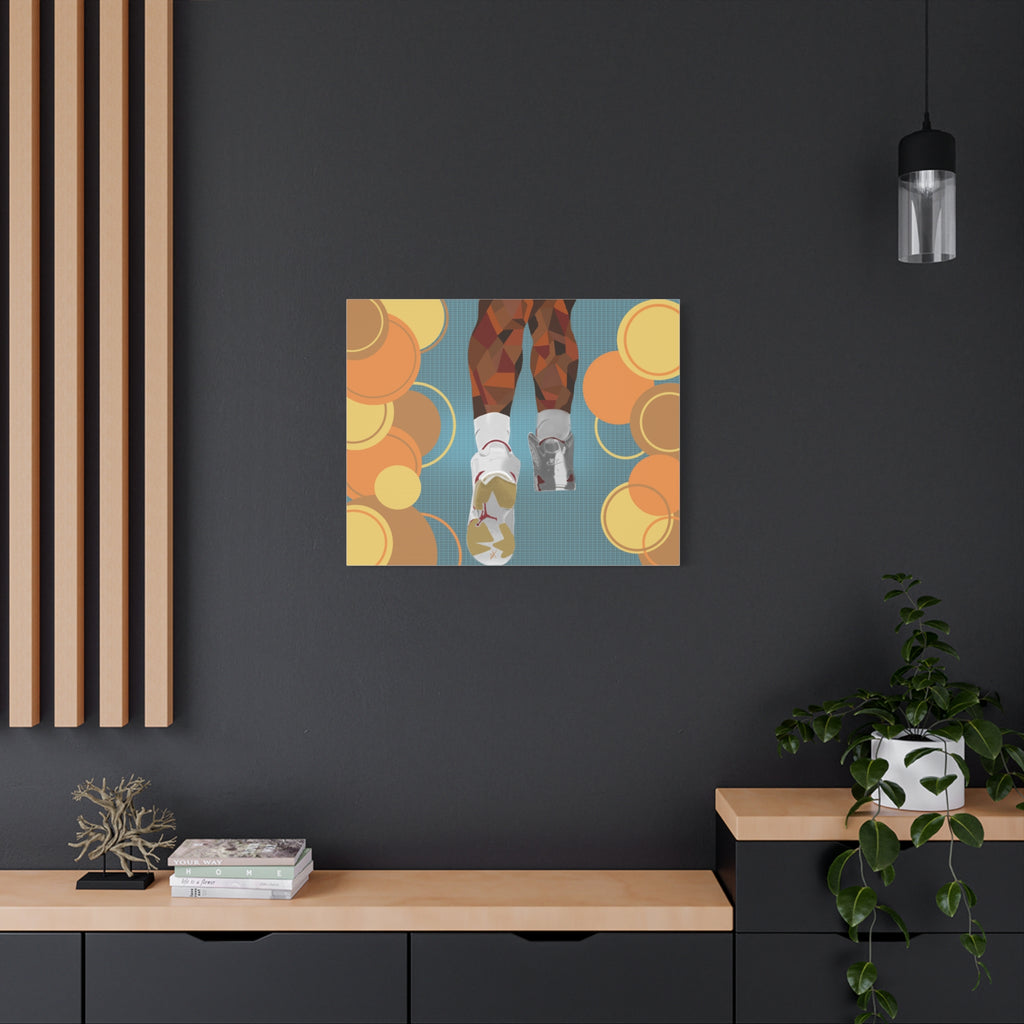 Basketball Sneakers Canvas Print — Retro Air Jordan Poster Art